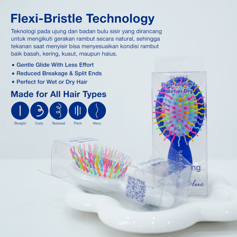 SEASEE Rainbow Volume Brush dengan Cermin (Di Perjalanan)