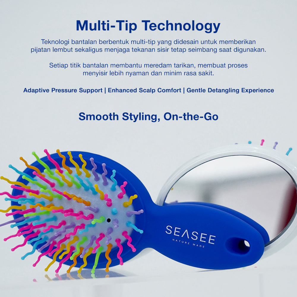 SEASEE Rainbow Volume Brush with Mirror (On the Go)