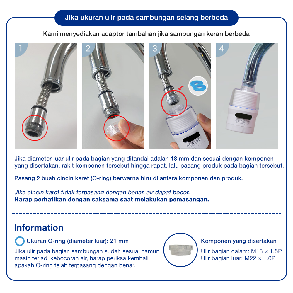 SEASEE Kitchen Water Filter Kit - Flexible Type