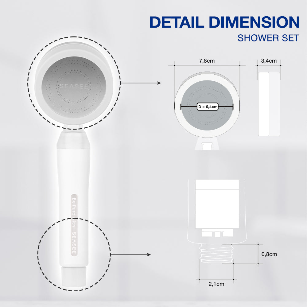SEASEE Premium Shower Filter Kit - Putih Cerah