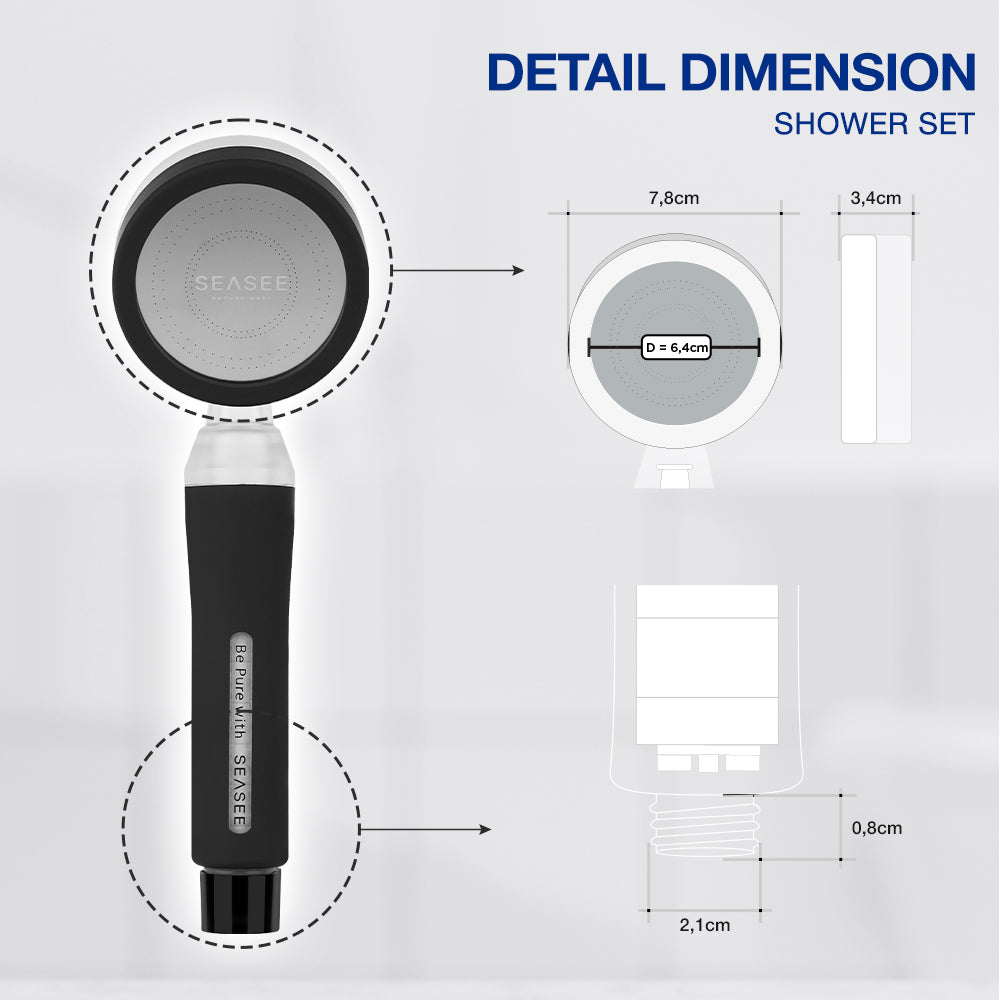 SEASEE Premium Shower Filter Kit - Jet Black
