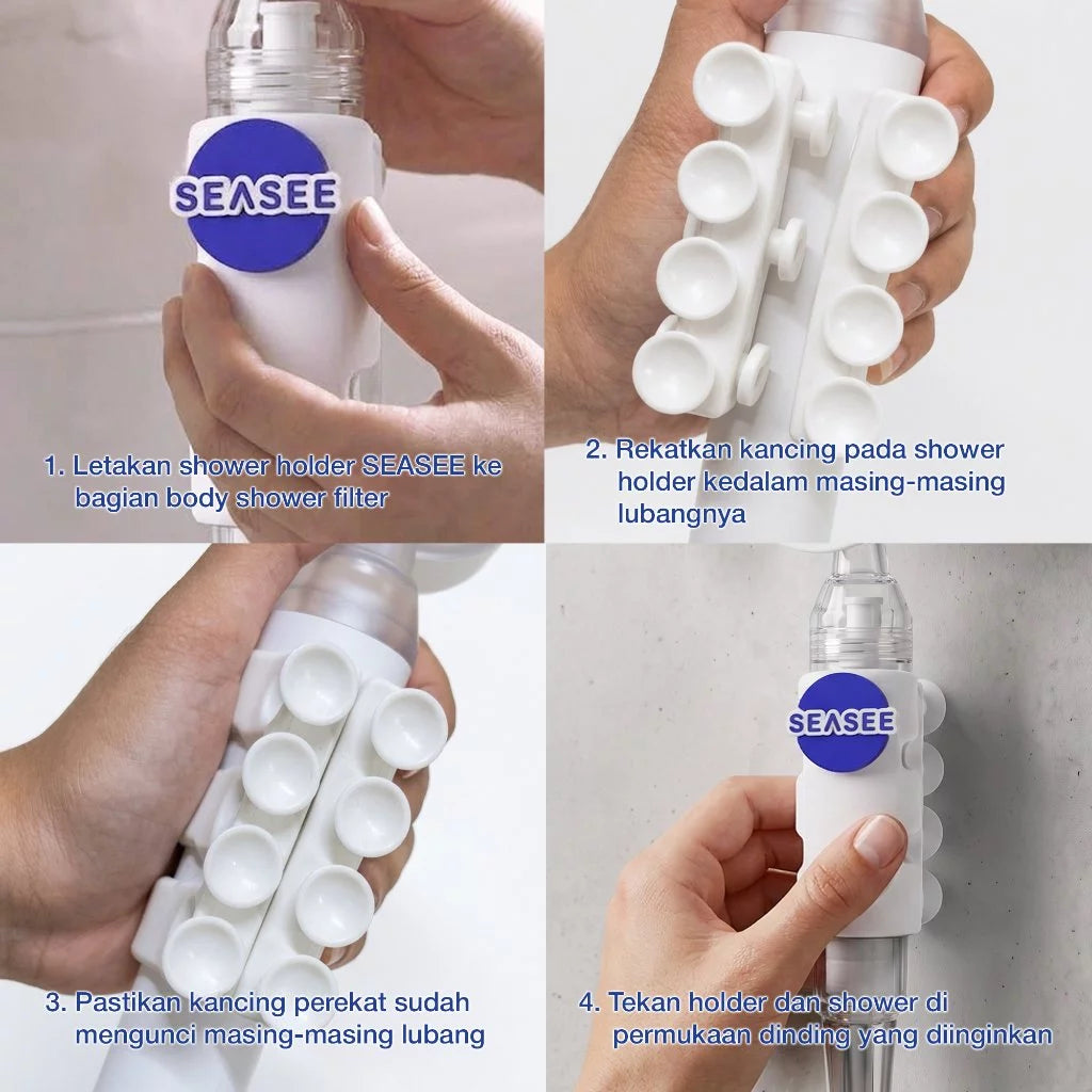 [NEW] SEASEE Easy Shower Holder - Bracket Gantungan Kepala Shower Tempel Dinding Tanpa Bor