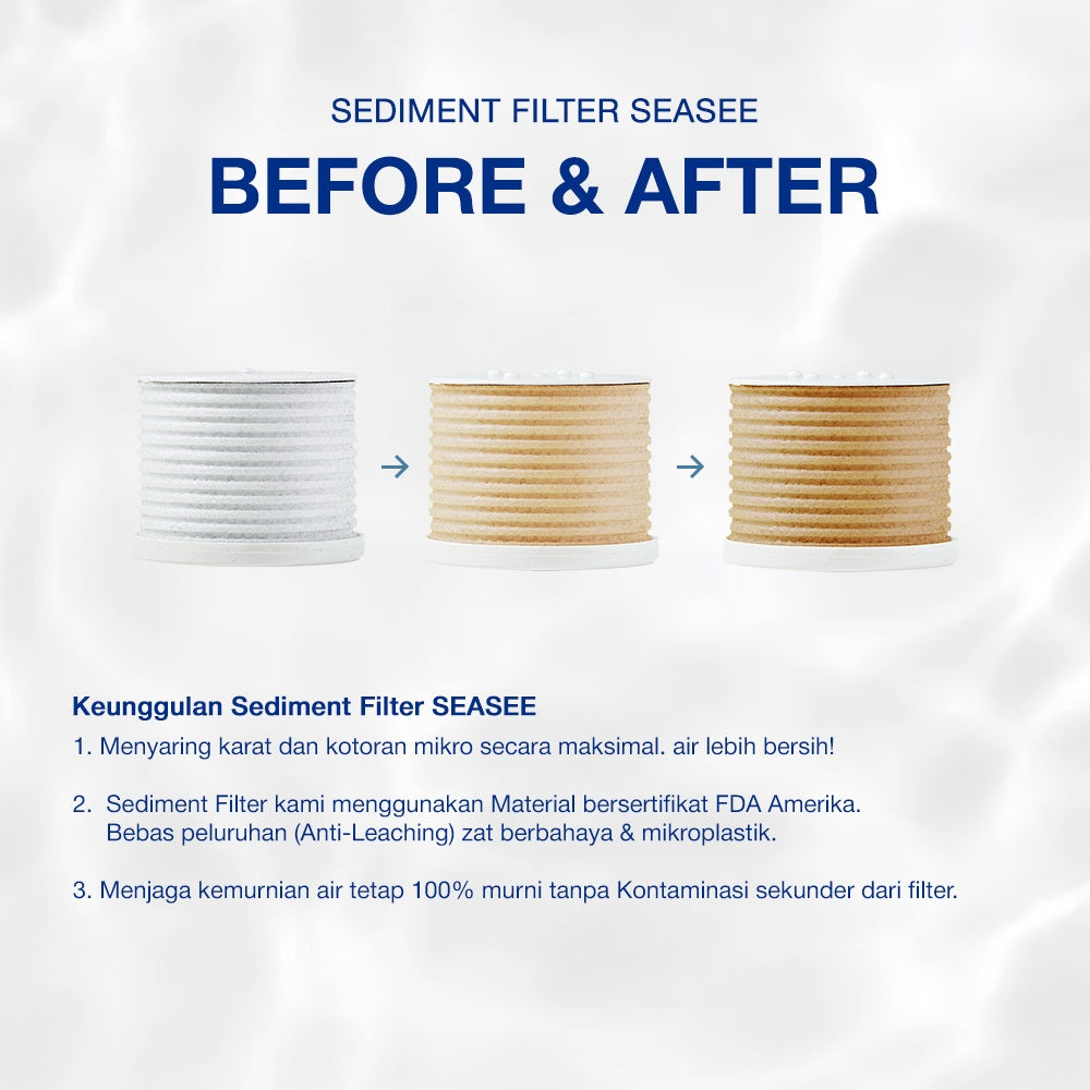 [Refill] SEASEE Kitchen Water Filter Refill (2ea) - with Activated Carbon Filter + Antibacterial Ball + Sediment Filter